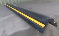 TRAFFIC-LINE Corner Protector - Heavy Duty wth Steel Strip - 2.5m L - Black with Non-Reflective Yellow Steel Plates